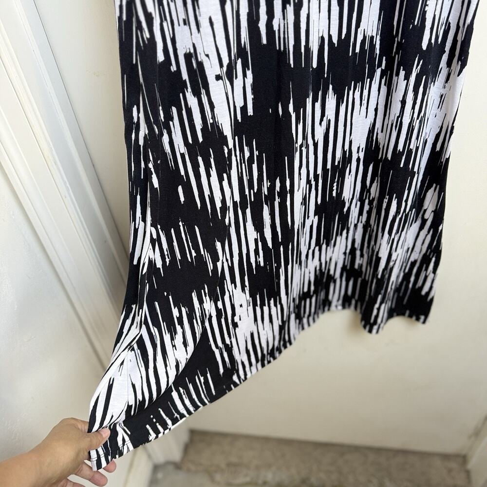 Abstract Maxi Skirt Black & White Women Size M Coastal Festival Casual Vacation - Picture 3 of 6